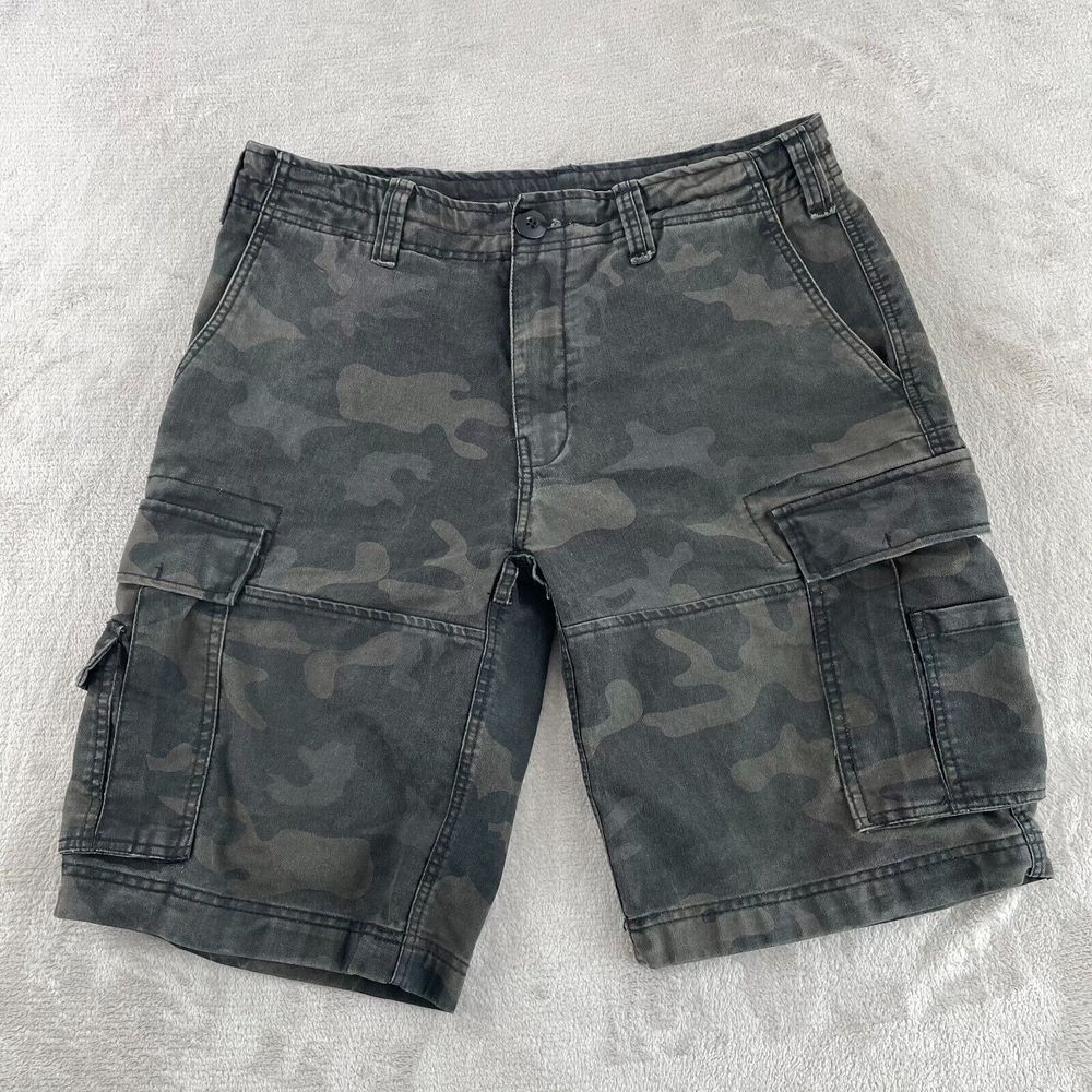 Brandit Combat Cargo Shorts‎ Men XL Black Woodland Camo Tactical Outdoors